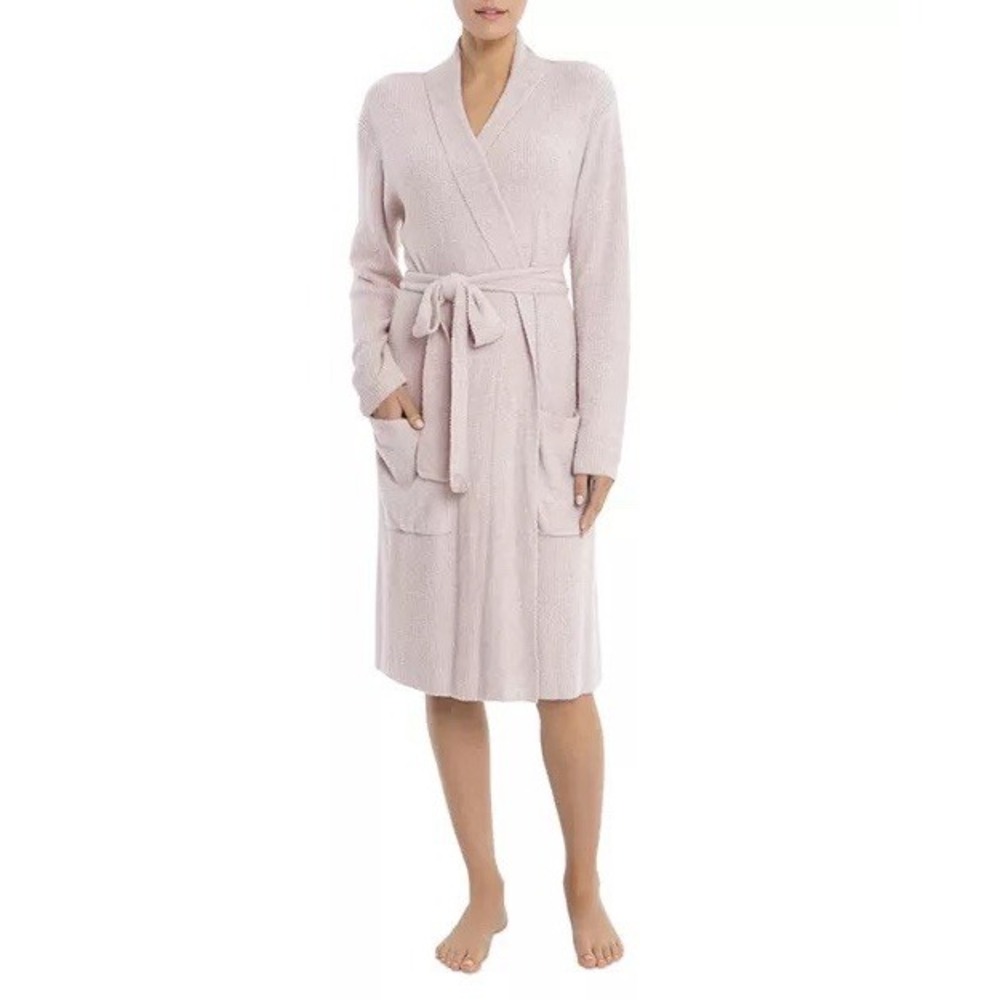 NWT Barefoot Dreams CozyChic Lite Robe L/XL Faded Rose Pearl Belted $128